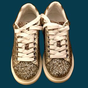 Steve Madden Glacer G Glitter Multi color Sparkle Lace up Women's shoes 7M